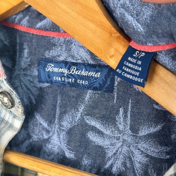 Tommy Bahama Men's Coastline Cord Stretch Harbor Check Shirt EUC - Picture 5 of 5